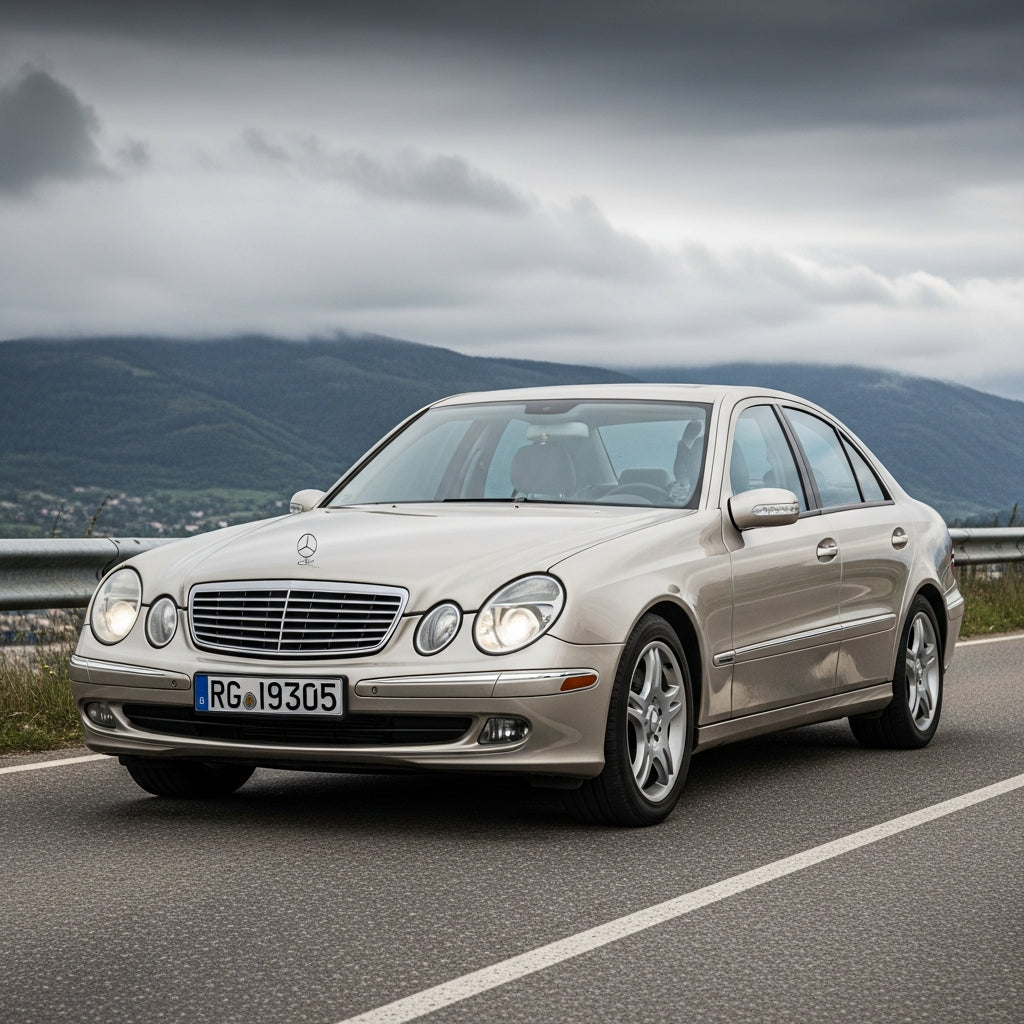 Action Shot: Mercedes Benz E-Class Driving Fast