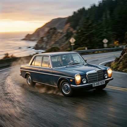 Action Shot: Mercedes Benz E-Class Driving Fast