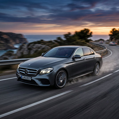Action Shot: Mercedes Benz E-Class Driving Fast