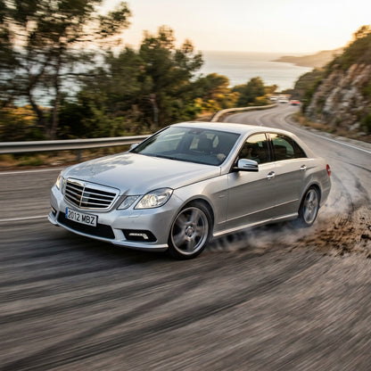 Action Shot: Mercedes Benz E-Class Driving Fast