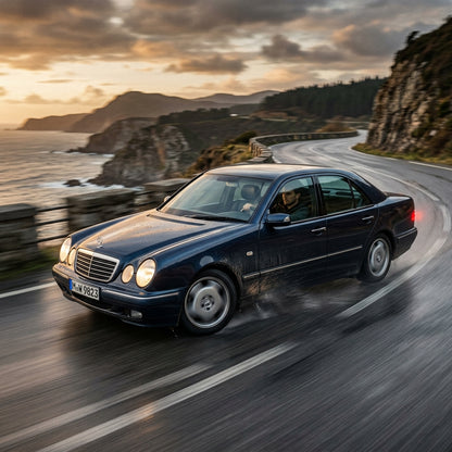Action Shot: Mercedes Benz E-Class Driving Fast