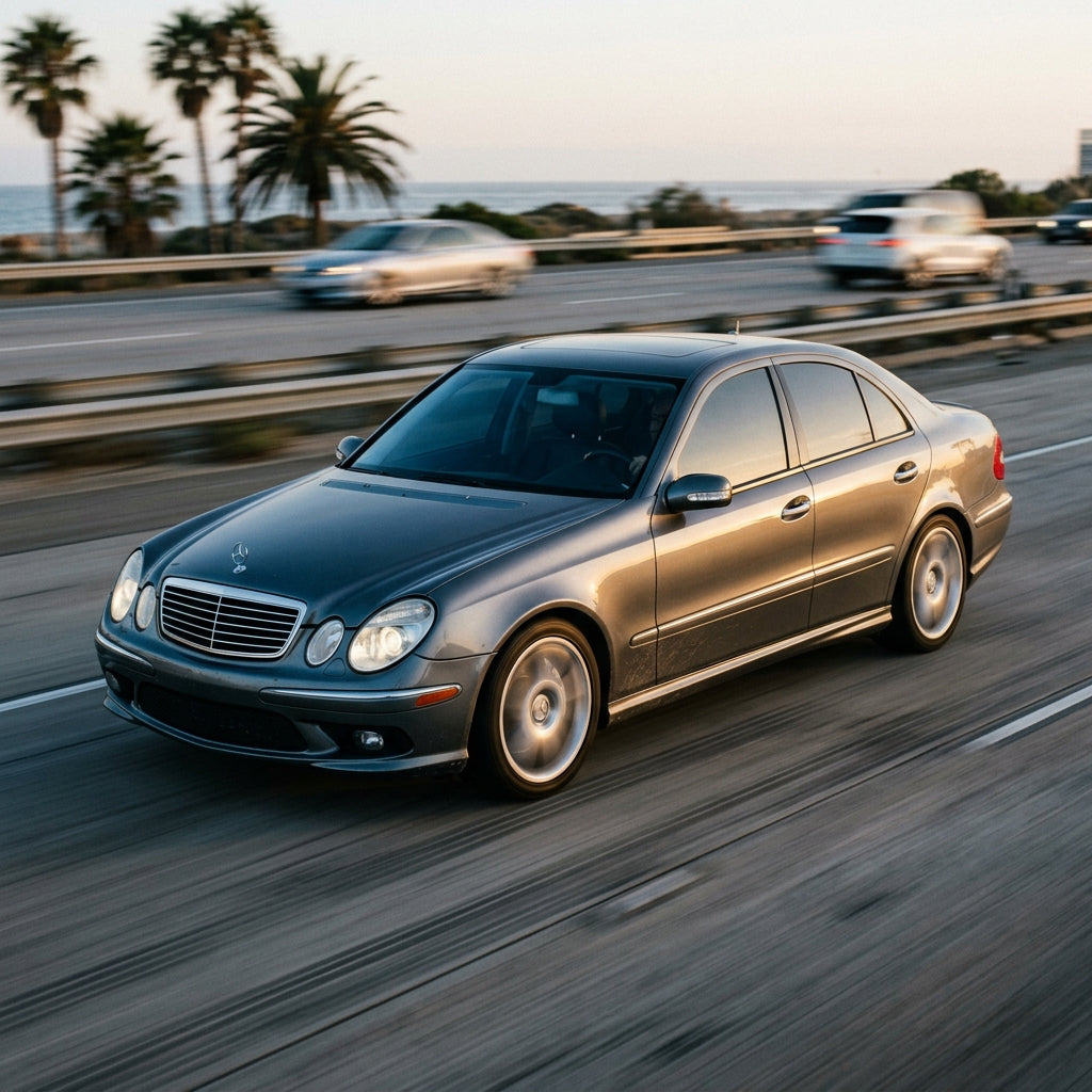 Action Shot: Mercedes Benz E-Class,CLS-Class,CL-Class,S-Class,SL-Class,G-Class Driving Fast