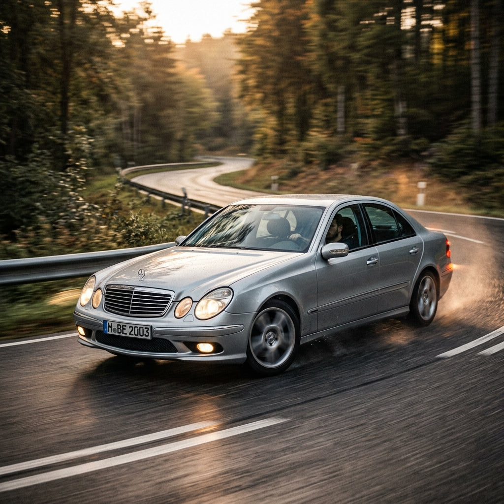 Action Shot: Mercedes Benz E-Class,CLS-Class,CL-Class,S-Class,SL-Class,G-Class Driving Fast