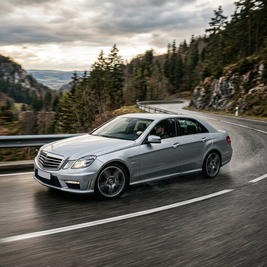 Action Shot: Mercedes Benz E-Class,CLS-Class,SL-Class,S-Class,GL-Class Driving Fast