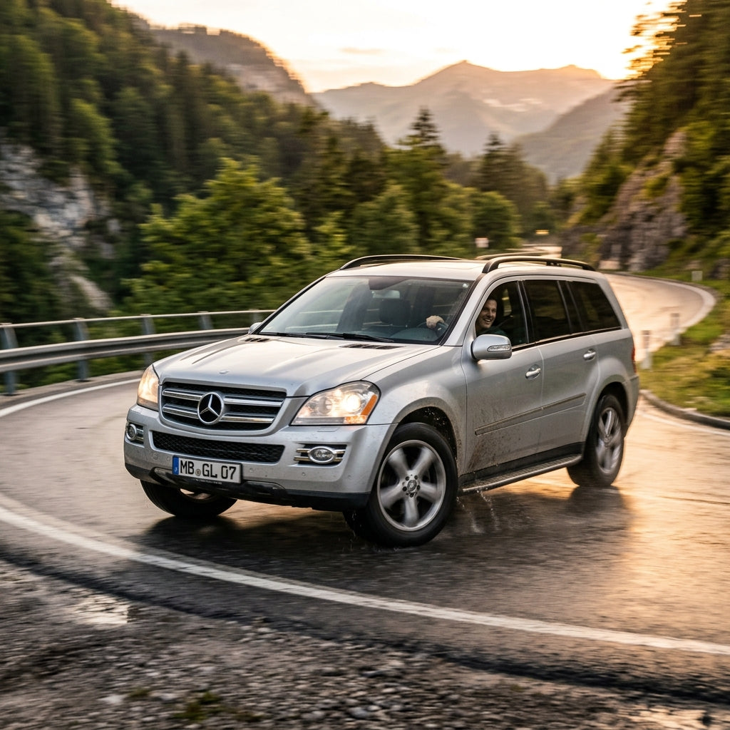 Action Shot: Mercedes Benz GL-Class Driving Fast
