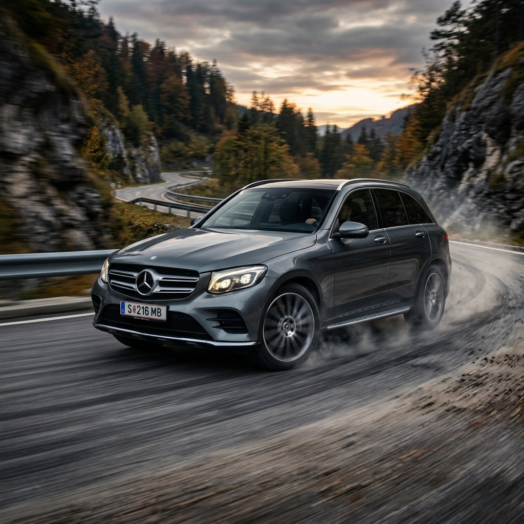 Action Shot: Mercedes Benz GLC-Class Driving Fast
