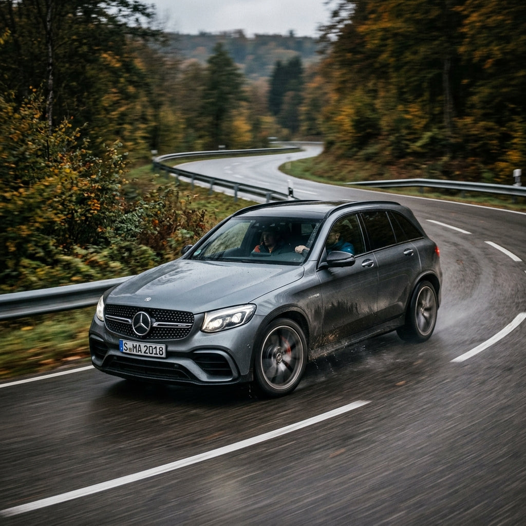 Action Shot: Mercedes Benz GLC-Class Driving Fast