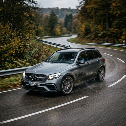 Action Shot: Mercedes Benz GLC-Class Driving Fast