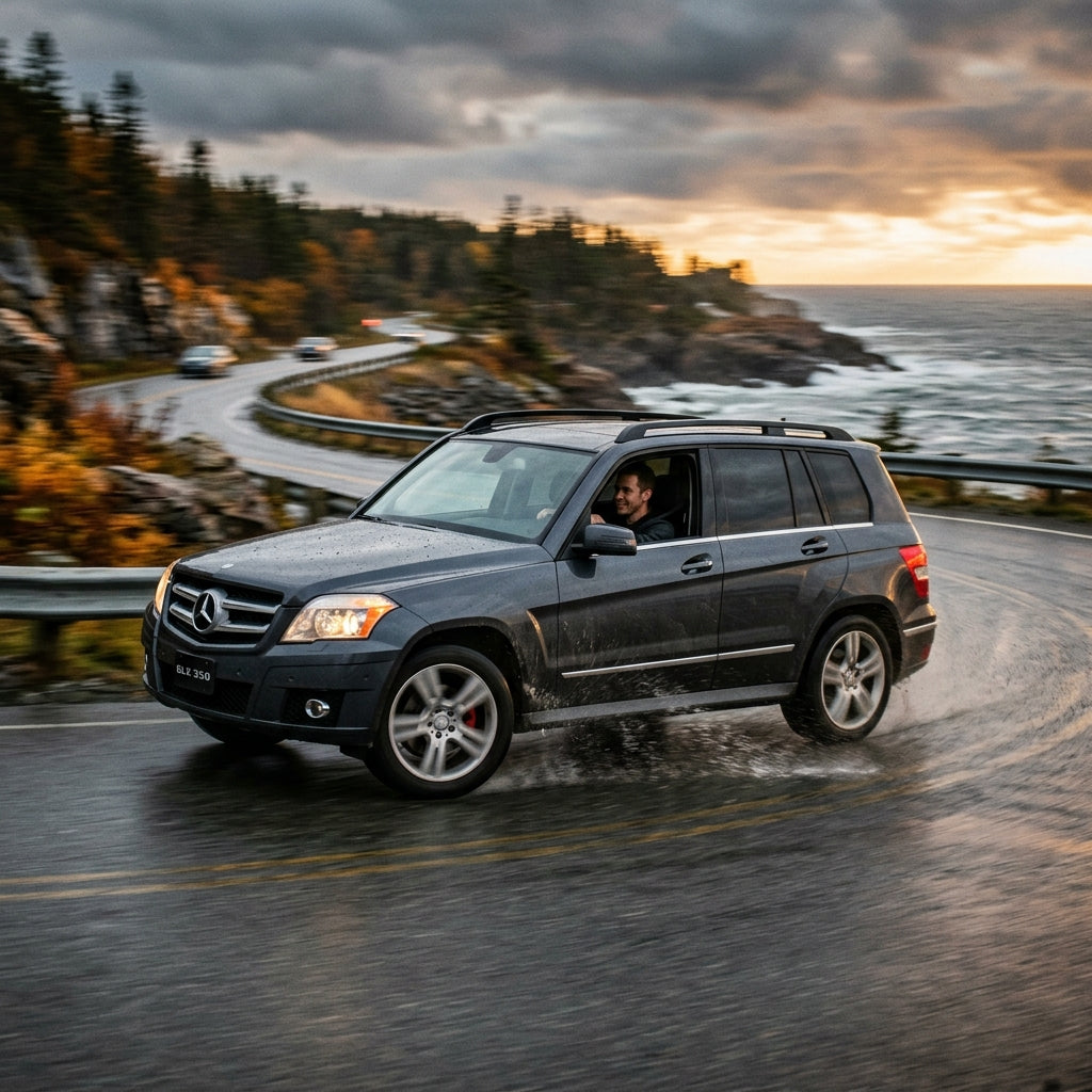 Action Shot: Mercedes Benz GLK-Class Driving Fast