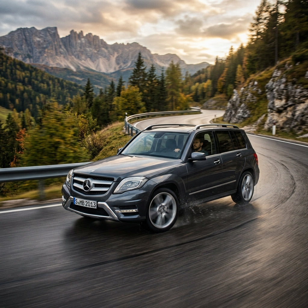 Action Shot: Mercedes Benz GLK-Class Driving Fast