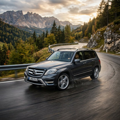 Action Shot: Mercedes Benz GLK-Class Driving Fast