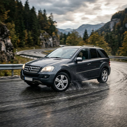 Action Shot: Mercedes Benz M-Class Driving Fast