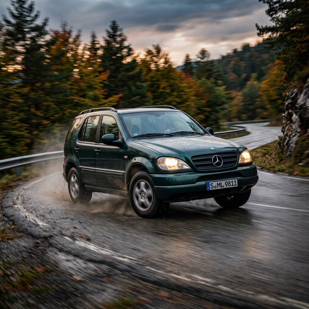 Action Shot: Mercedes Benz M-Class Driving Fast