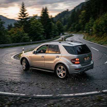 Action Shot: Mercedes Benz M-Class Driving Fast