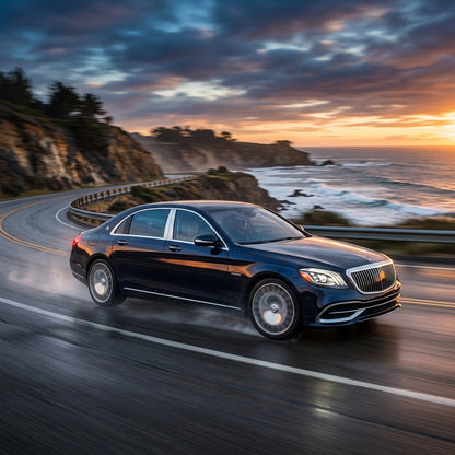 Action Shot: Mercedes Benz Maybach S-Class Driving Fast