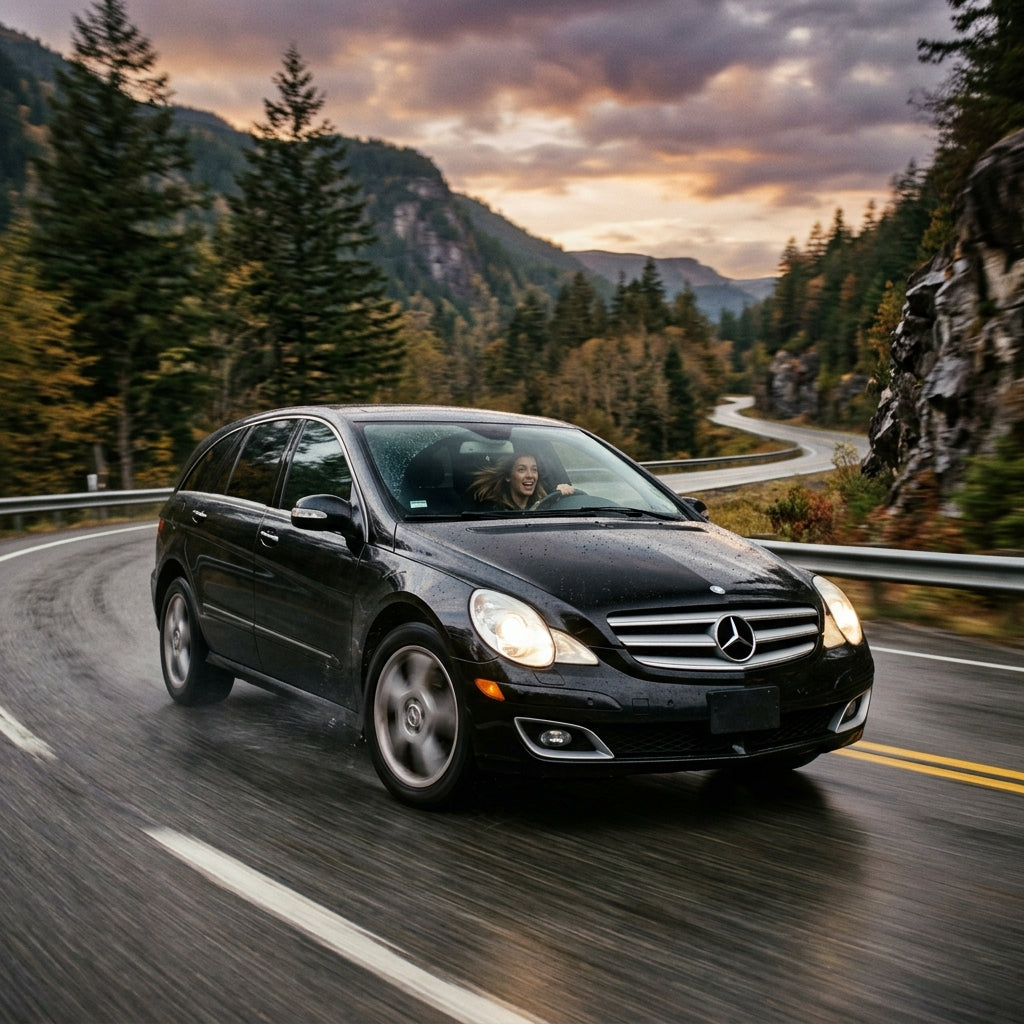 Action Shot: Mercedes Benz R-Class Driving Fast