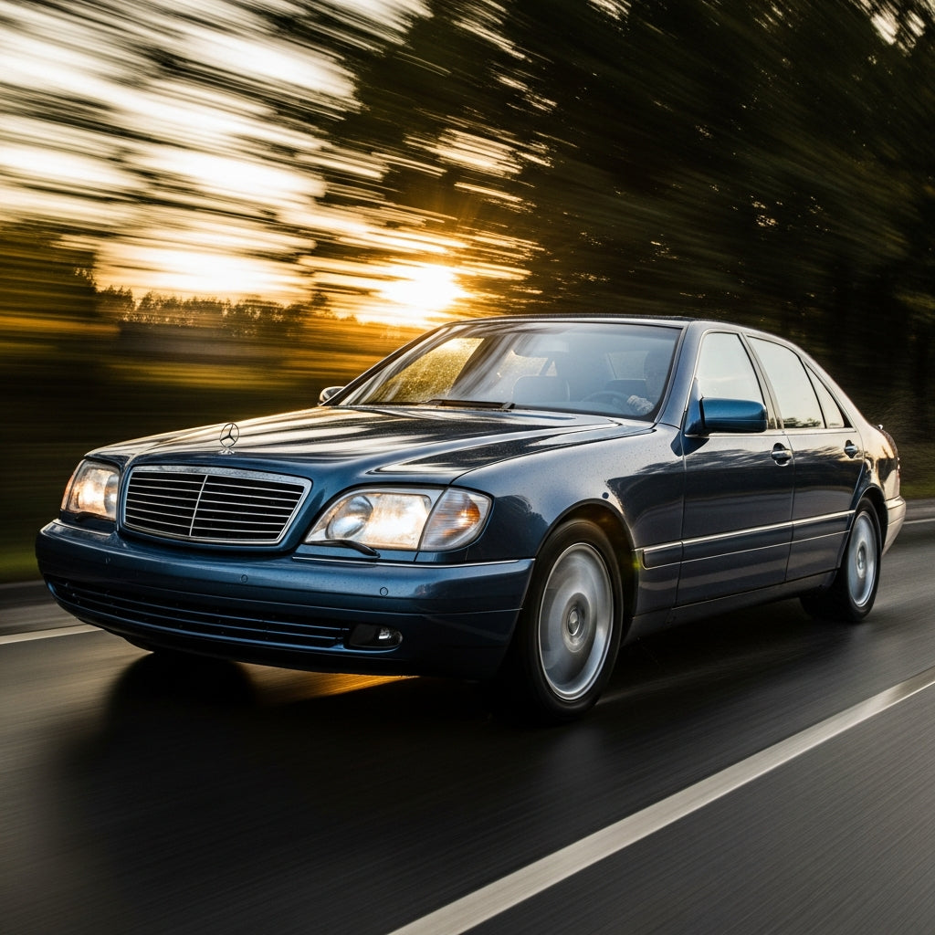 Action Shot: Mercedes Benz S-Class Driving Fast