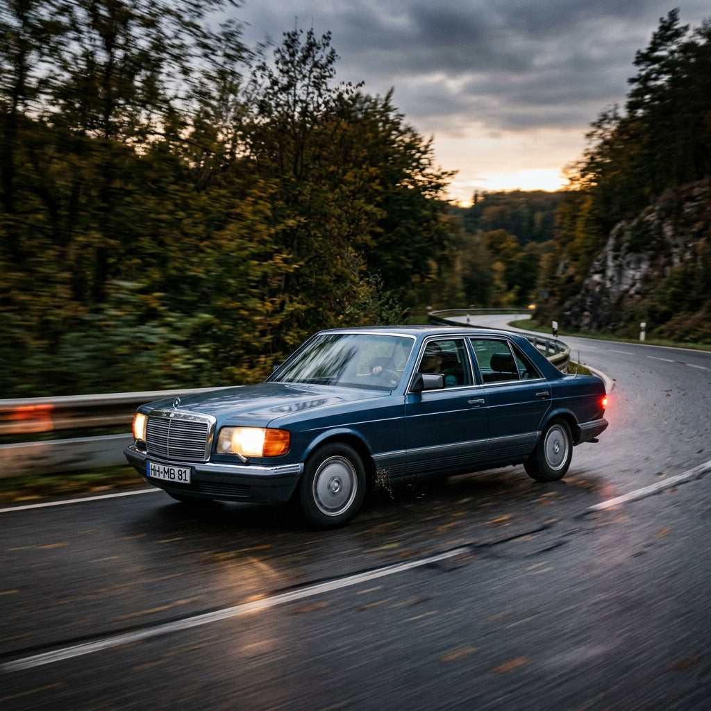 Action Shot: Mercedes Benz S-Class Driving Fast