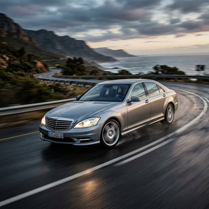 Action Shot: Mercedes Benz S-Class Driving Fast