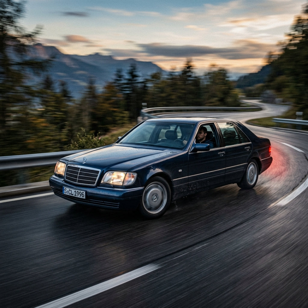 Action Shot: Mercedes Benz S-Class Driving Fast