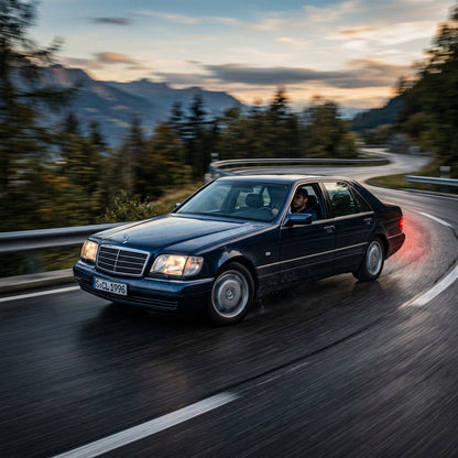 Action Shot: Mercedes Benz S-Class Driving Fast
