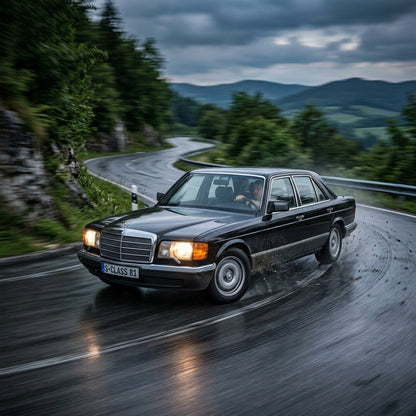 Action Shot: Mercedes Benz S-Class Driving Fast