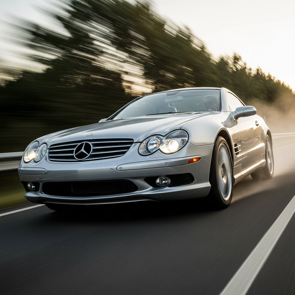 Action Shot: Mercedes Benz SL-Class Driving Fast