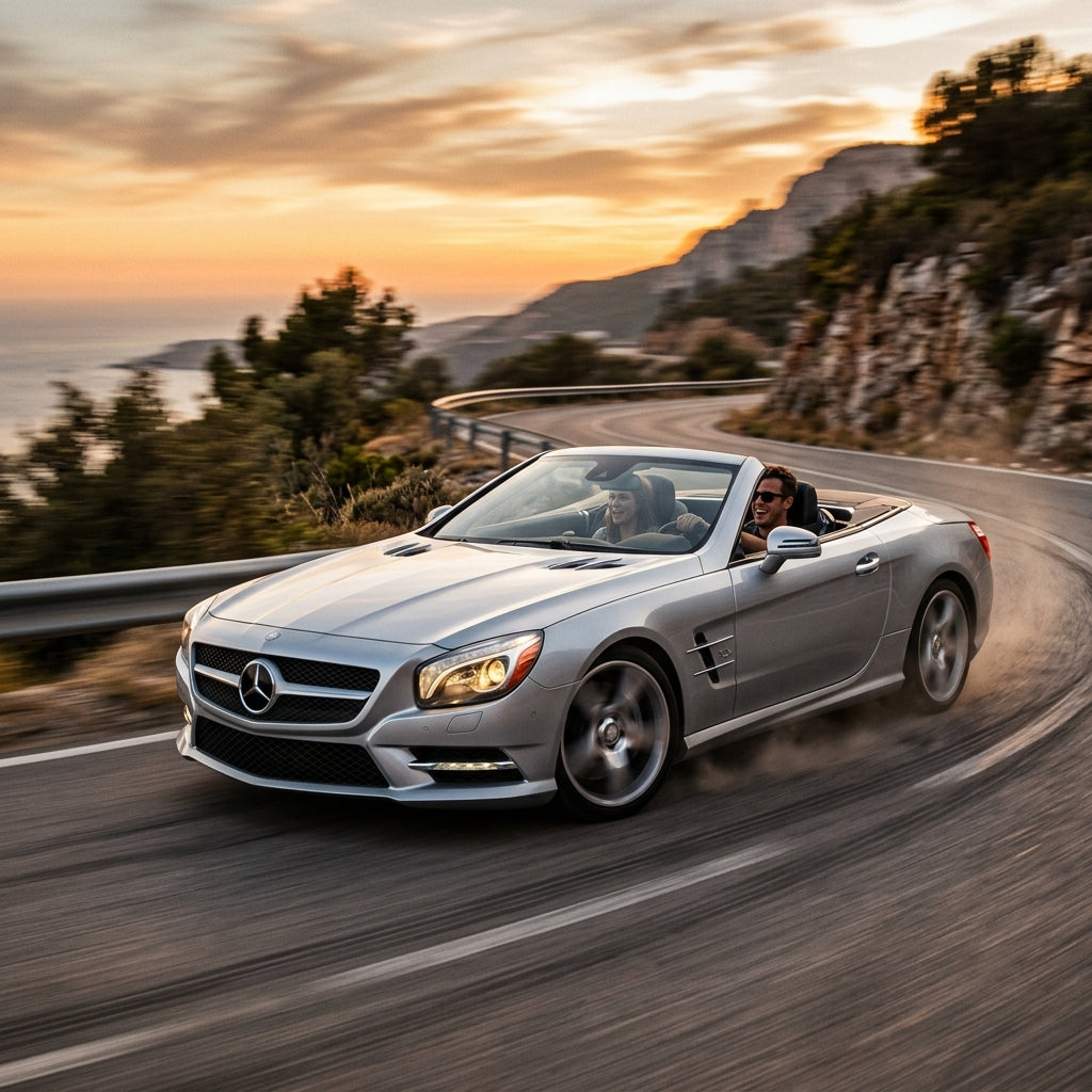 Action Shot: Mercedes Benz SL-Class Driving Fast