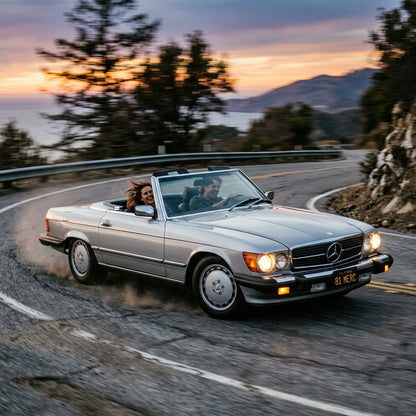 Action Shot: Mercedes Benz SL-Class Driving Fast