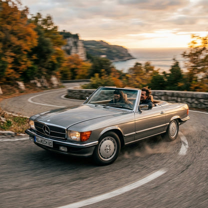 Action Shot: Mercedes Benz SL-Class Driving Fast