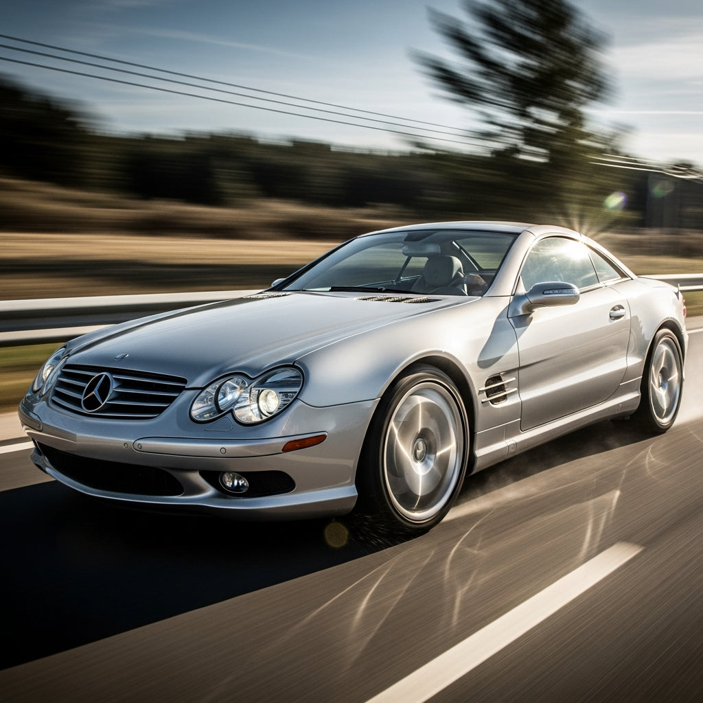 Action Shot: Mercedes Benz SL-Class Driving Fast
