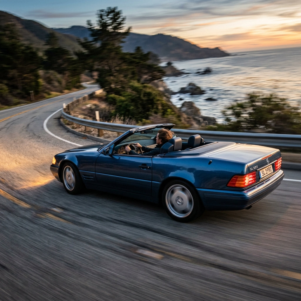 Action Shot: Mercedes Benz SL-Class Driving Fast