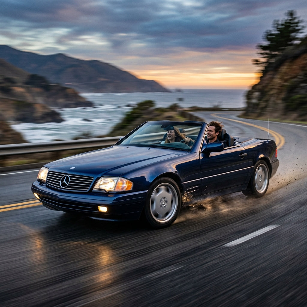 Action Shot: Mercedes Benz SL-Class Driving Fast
