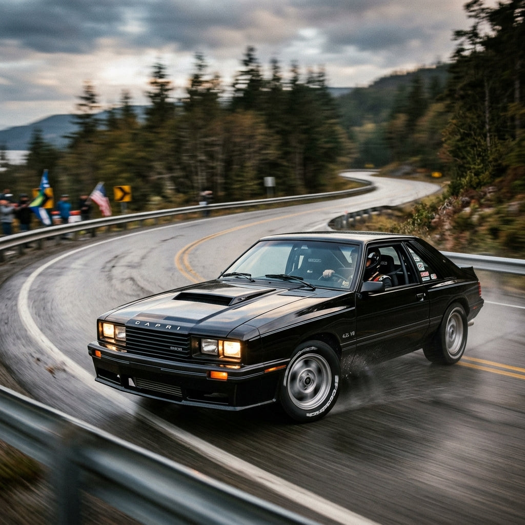Action Shot: Mercury Capri Driving Fast