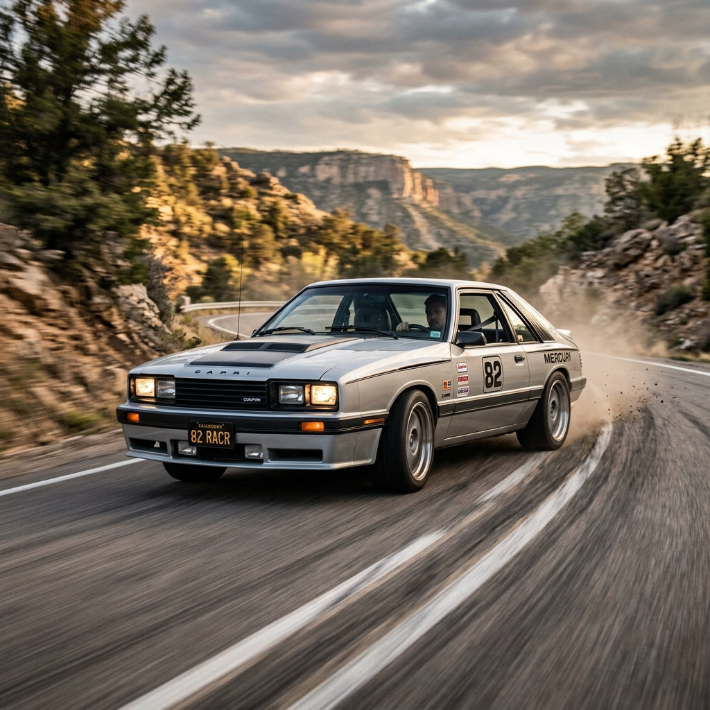 Action Shot: Mercury Capri Driving Fast