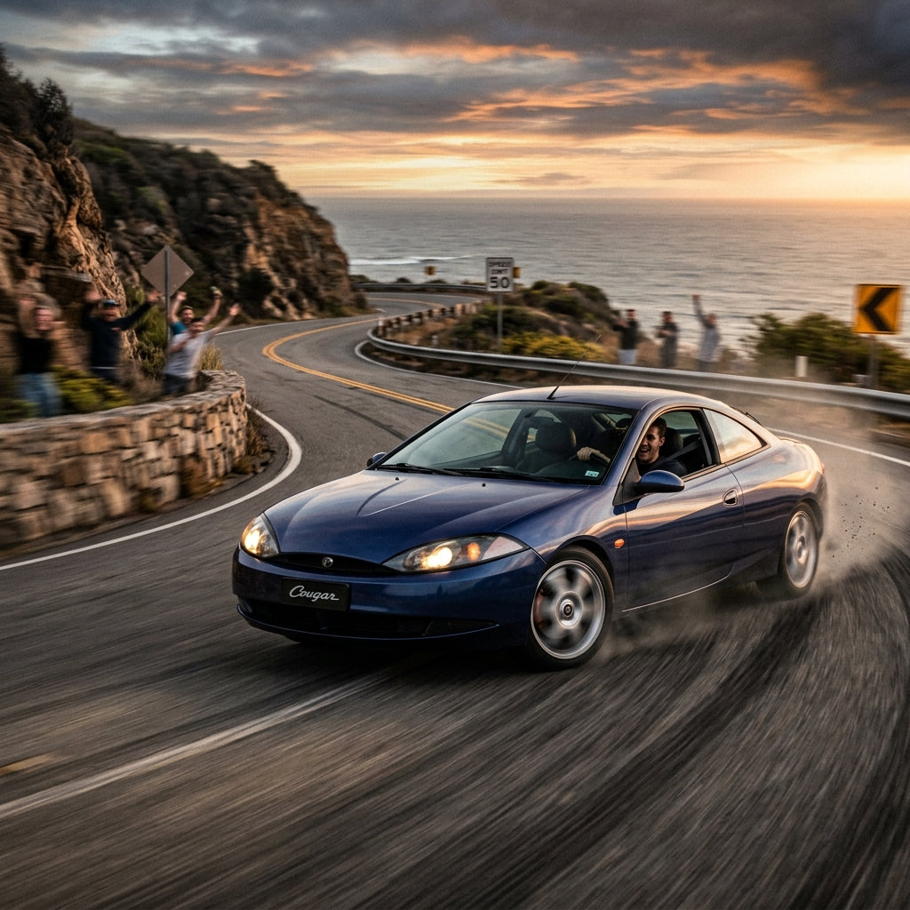 Action Shot: Mercury Cougar Driving Fast