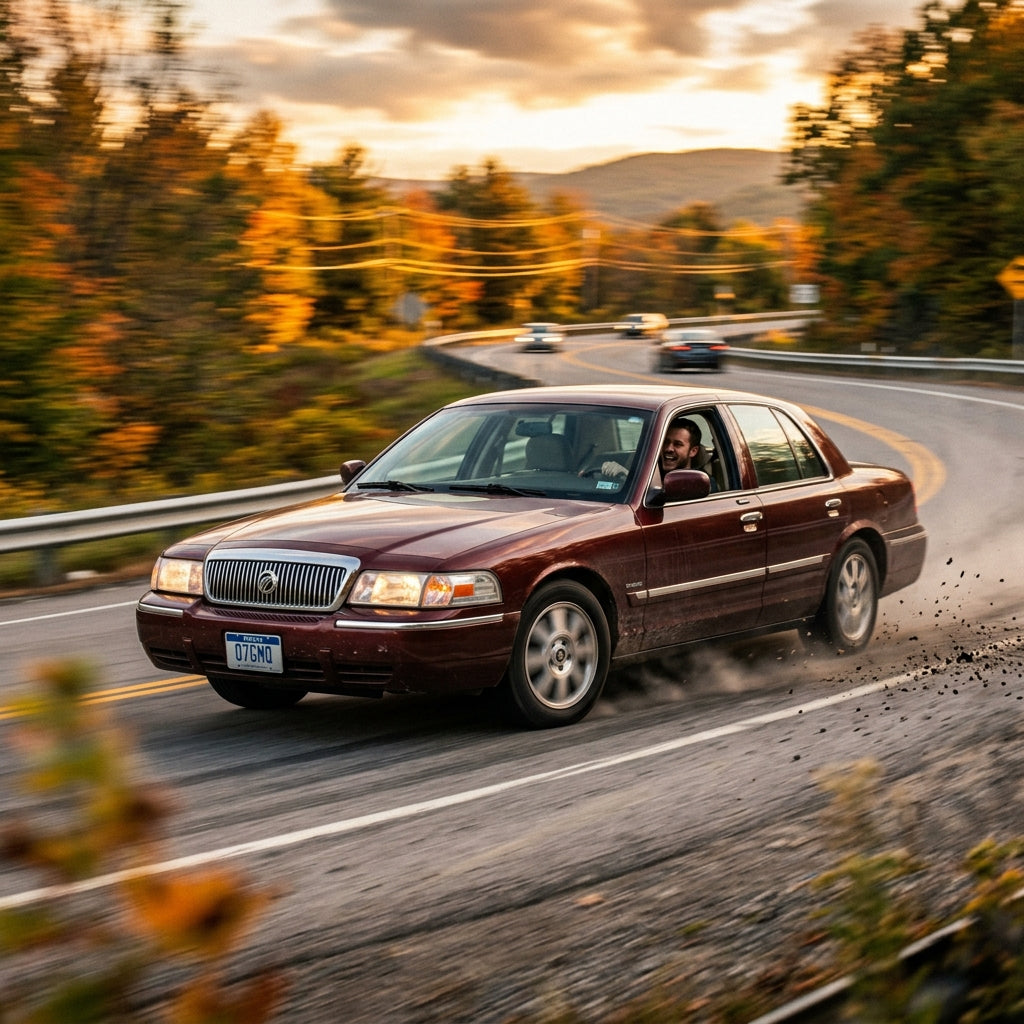 Action Shot: Mercury Grand Marquis Driving Fast