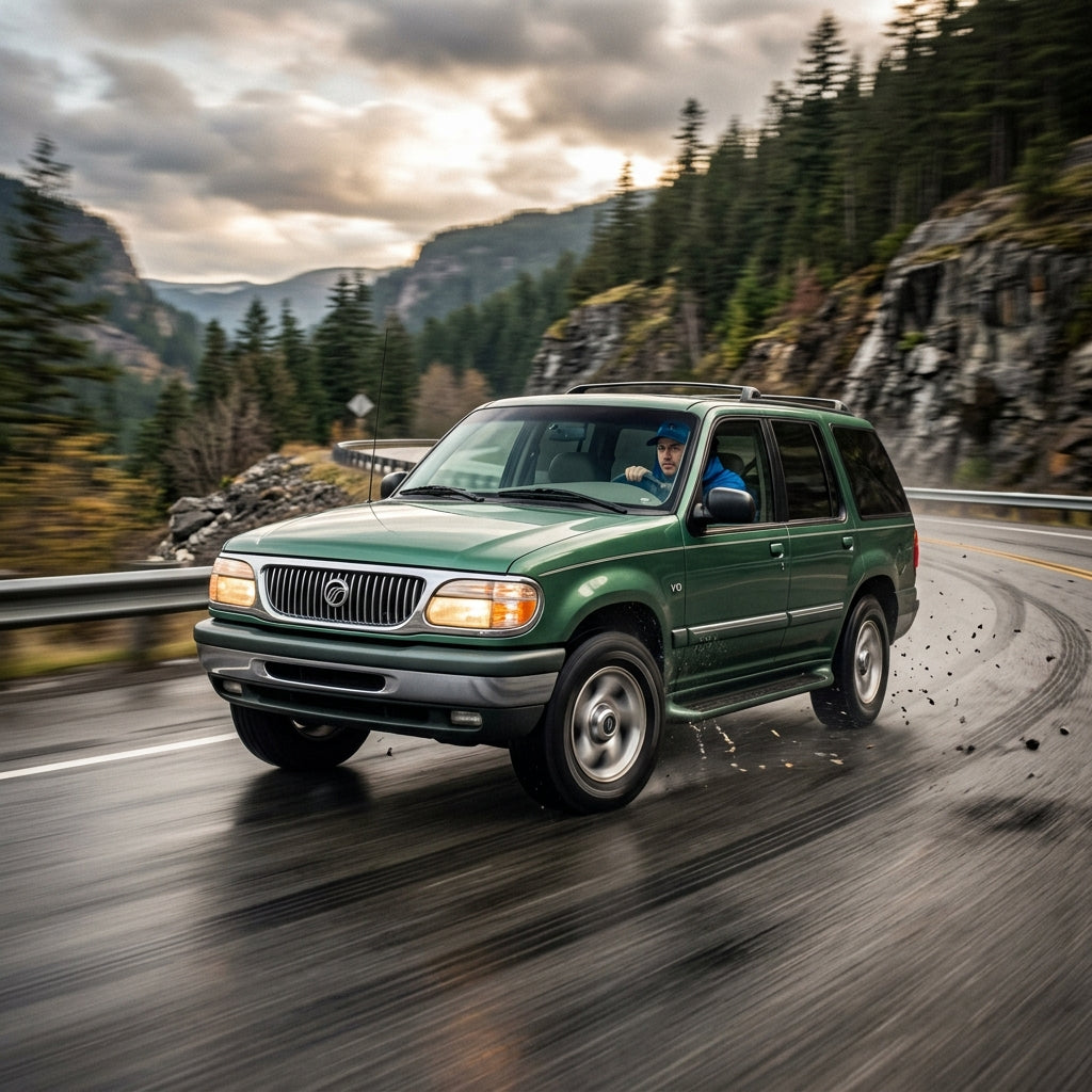 Action Shot: Mercury Mountaineer Driving Fast