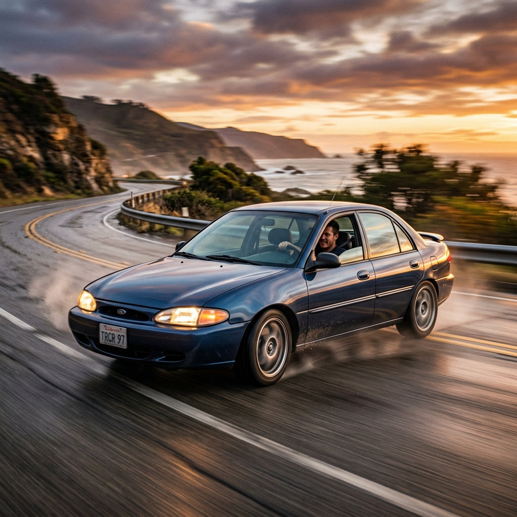 Action Shot: Mercury Tracer Driving Fast