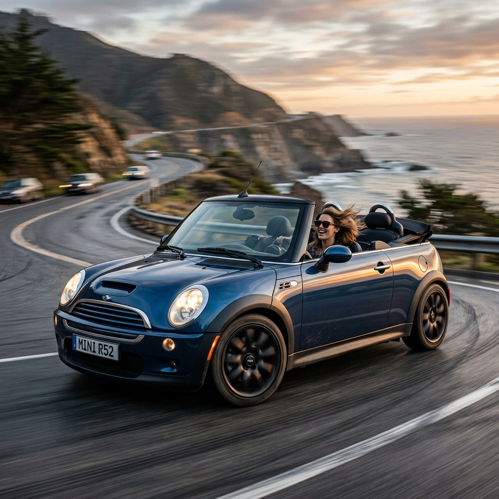 Action Shot: Mini Cooper Clubman,Cooper,Convertible Driving Fast