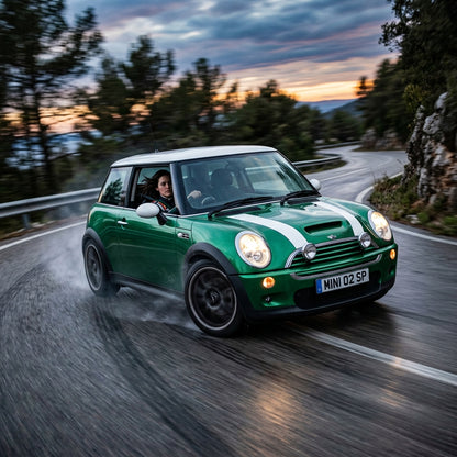 Action Shot: Mini Cooper Cooper Driving Fast