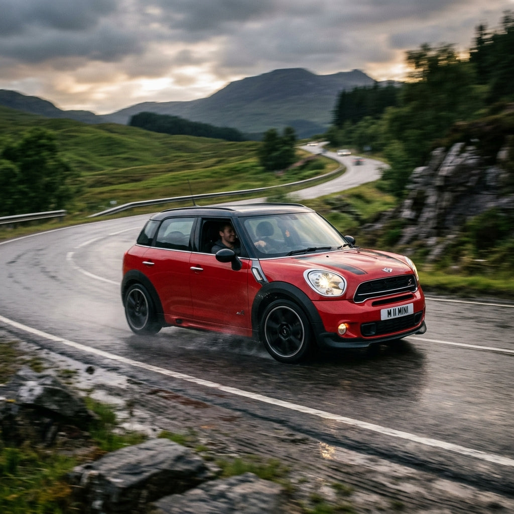 Action Shot: Mini Cooper Countryman Driving Fast