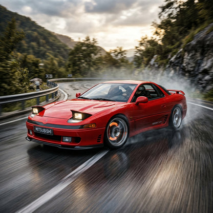 Action Shot: Mitsubishi 3000GT Driving Fast