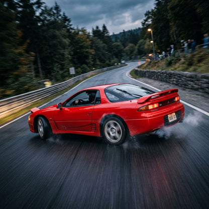 Action Shot: Mitsubishi 3000GT Driving Fast