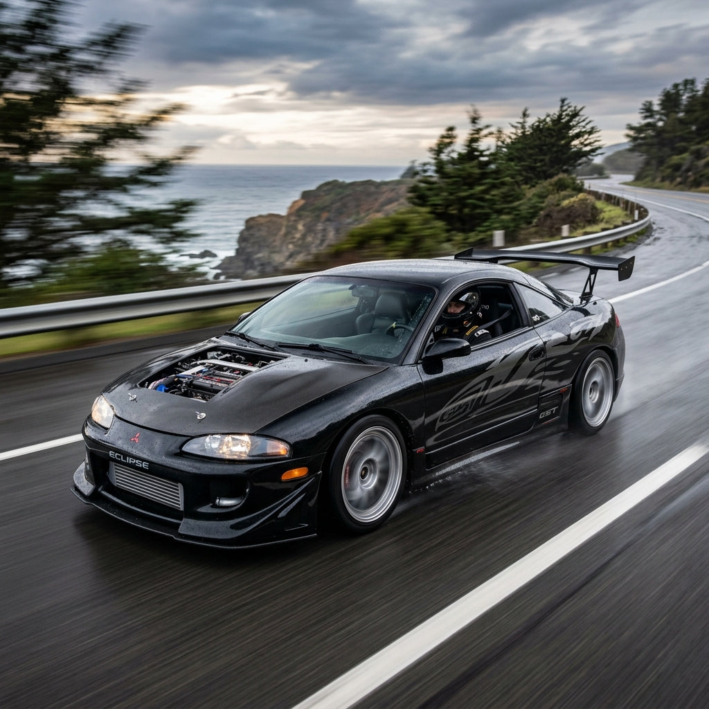 Action Shot: Mitsubishi Eclipse Driving Fast