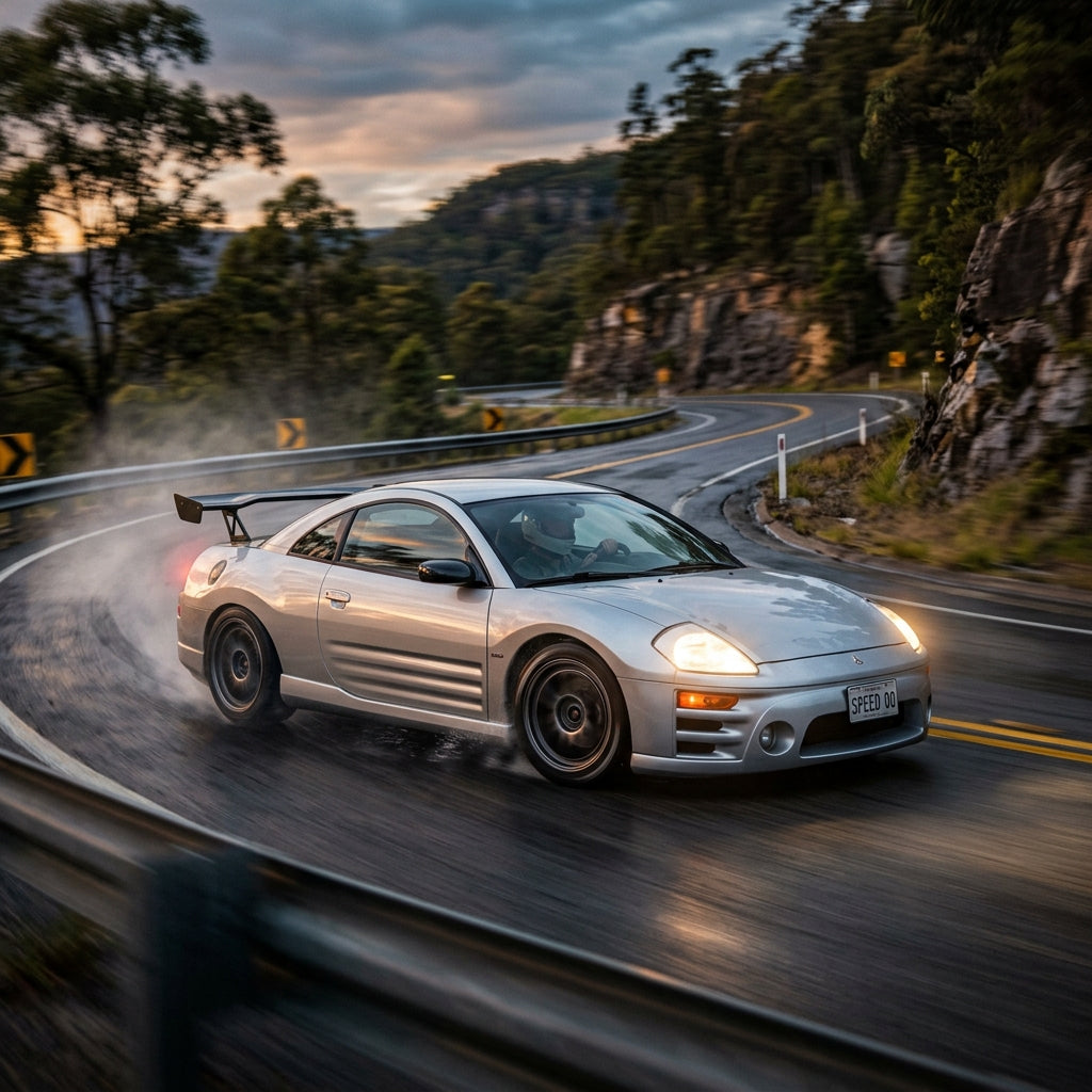 Action Shot: Mitsubishi Eclipse Driving Fast