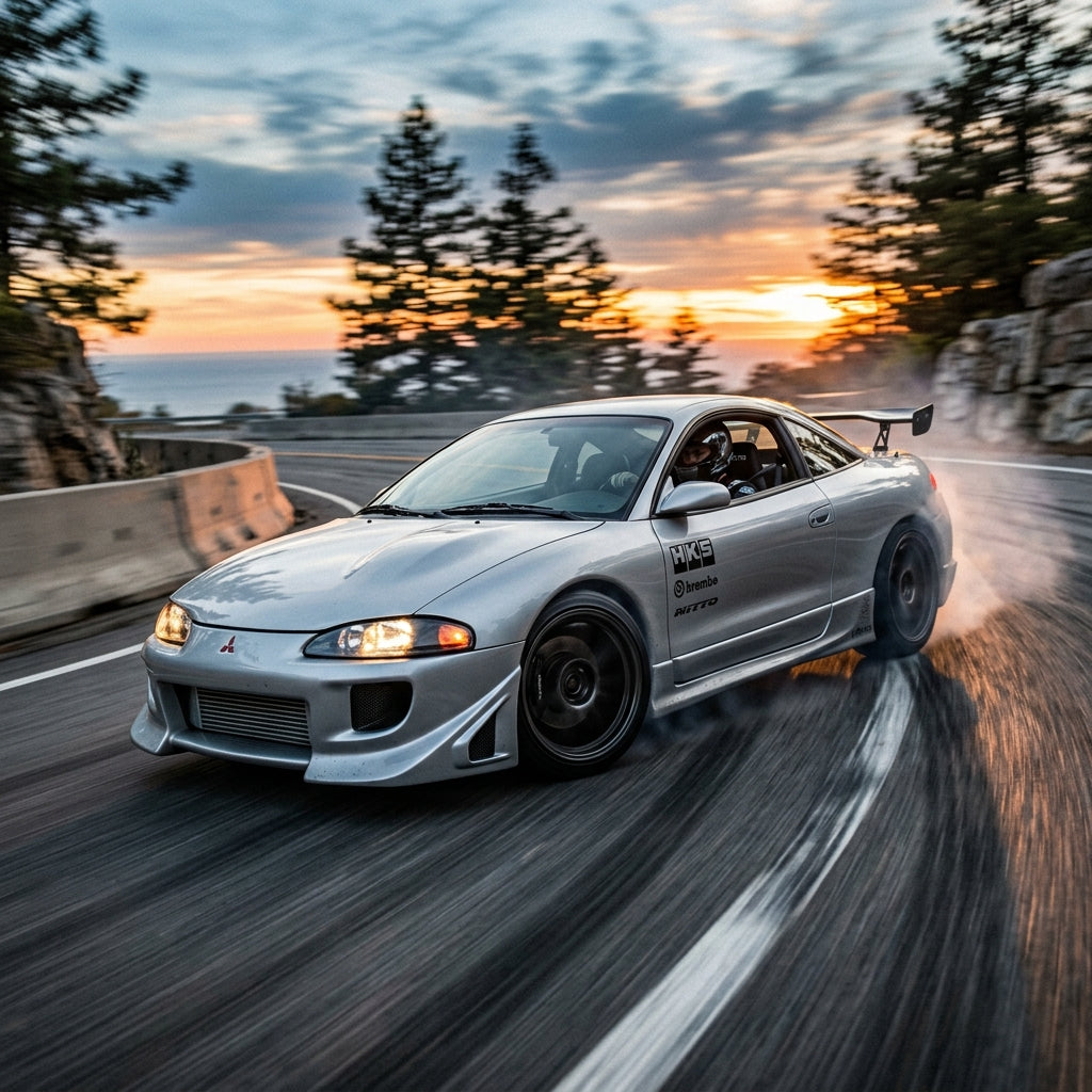 Action Shot: Mitsubishi Eclipse Driving Fast