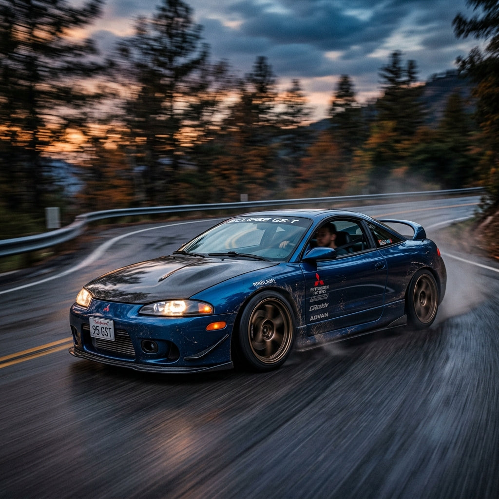 Action Shot: Mitsubishi Eclipse Driving Fast