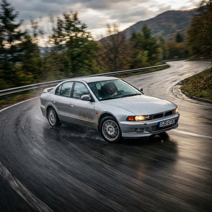Action Shot: Mitsubishi Galant Driving Fast