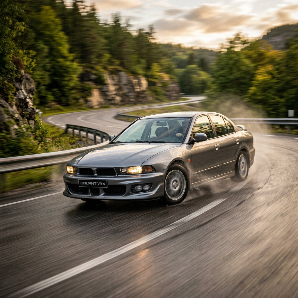 Action Shot: Mitsubishi Galant Driving Fast